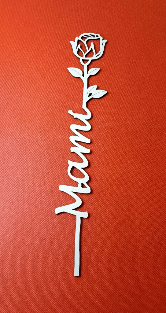 Decoratiune Trandafir lemn "Mami"
