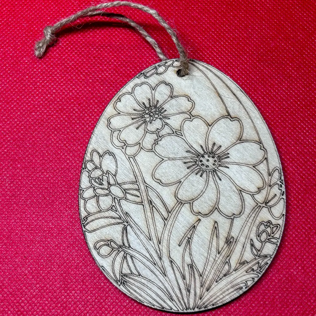 Ou placaj cu sfoară, de colorat, model flori