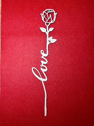 Decoratiune aranjament floral Trandafir lemn "Love"