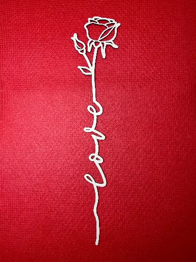 Decoratiune aranjament floral Trandafir lemn "Love "  skinny