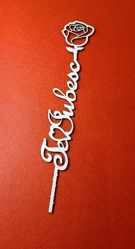 Decoratiune Trandafir lemn "Te iubesc"