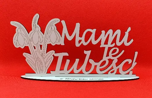 Suport ghiocei, pentru colorat  - "Mami te iubesc"