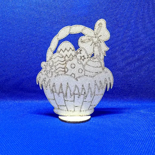 [Pasti] Ouă în coșuleț, cu suport, MDF, de clorat