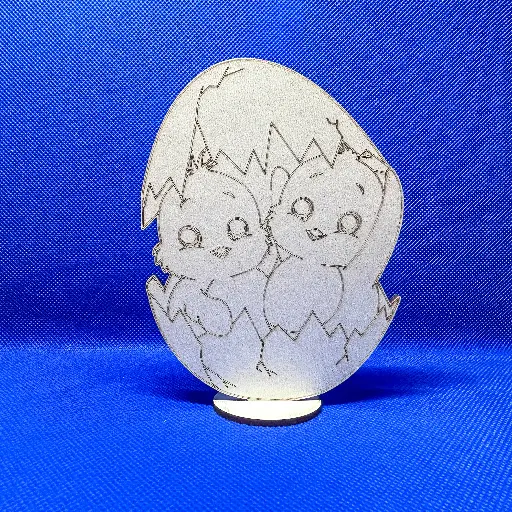 Puișori gemeni cu suport, MDF, de colorat